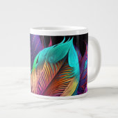 70s 60s Psychedelische Veren Grote Koffiekop (Voorkant rechts)