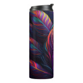 70s 60s Psychedelische Veren Thermosbeker (Gedraaid links)