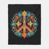 70s 60s Vredesteken Kleurrijk Fleece Deken (Voorkant)