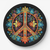 70s 60s Vredesteken Kleurrijk Papieren Bordje (Voorkant)