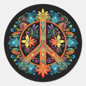 70s 60s Vredesteken Kleurrijk Ronde Sticker (Voorkant)