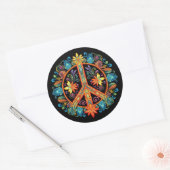 70s 60s Vredesteken Kleurrijk Ronde Sticker (Envelop)