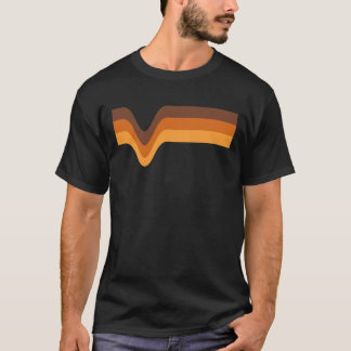 70s 70s Strepen Bruin Oranje Geel meisje T-shirt