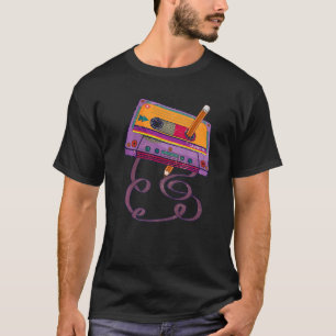 70s 80s Cassettebandje Potcil 1980s muziek M T-shirt