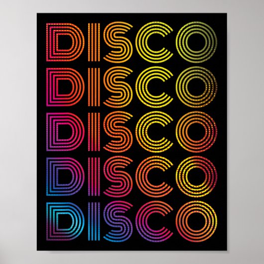 '70's 80's Disco Dansparty Retro Old Sch Poster (Voorkant)
