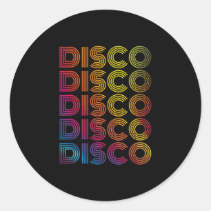 '70's 80's Disco Dansparty  Retro Old Sch Ronde Sticker