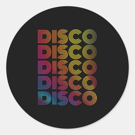 '70's 80's Disco Dansparty Retro Old Sch Ronde Sticker (Voorkant)