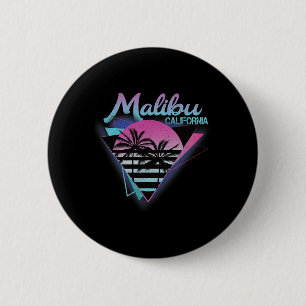 70s 80s In Californië Stad Malibu Surfen Ronde Button 5,7 Cm