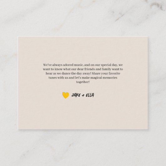 70s 80s Retro Huwelijkslied Verzoekkaartje Informatiekaartje (Achterkant)