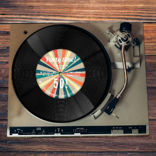 70s 80s Retro  Vinyl Record Muziek Verjaardag Kaart