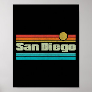 70s 80s Surfen Californië Ca San Diego  Poster