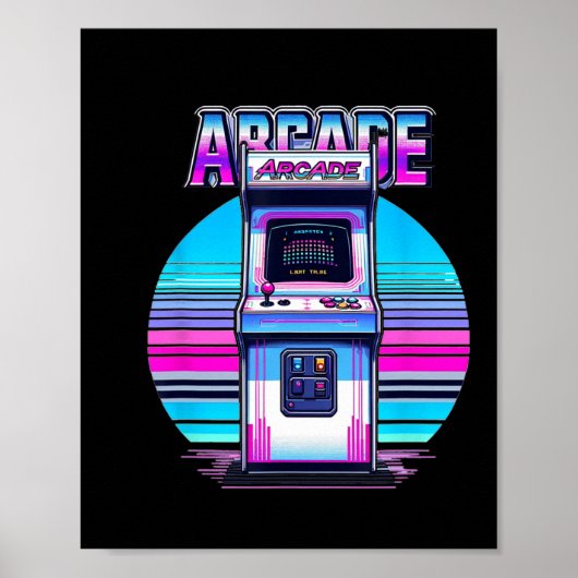 70s 90s Retro Arcade Video Game Old Sc Poster (Voorkant)