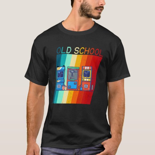 70s 90s  Retro Arcade Video Game Old Sc T-shirt (Voorkant)