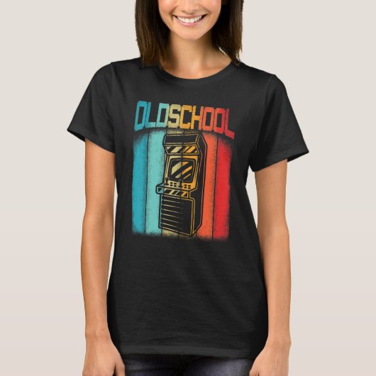 70s 90s  Retro Arcade Video Game Old Sc T-shirt (Voorkant)