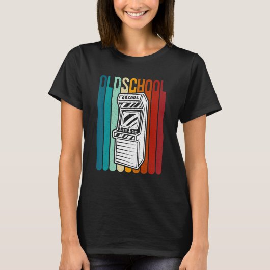 70s 90s Retro Arcade Video Game Old Sc T-shirt (Voorkant)