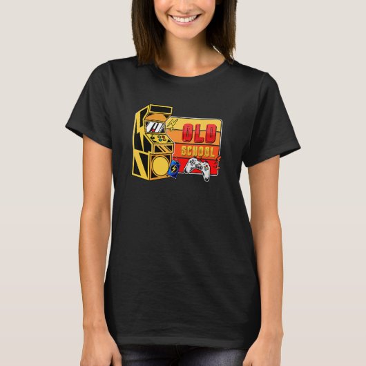 70s 90s Retro Arcade Video Game T-shirt (Voorkant)