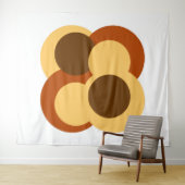 70s Abstract Geometric Circular Shapes Wandkleed (In Situ (horizontaal))