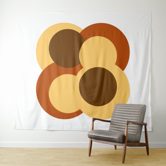 70s Abstract Geometric Circular Shapes Wandkleed (In Situ (horizontaal))