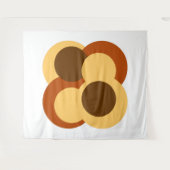 70s Abstract Geometric Circular Shapes Wandkleed (Voorkant (horizontaal))