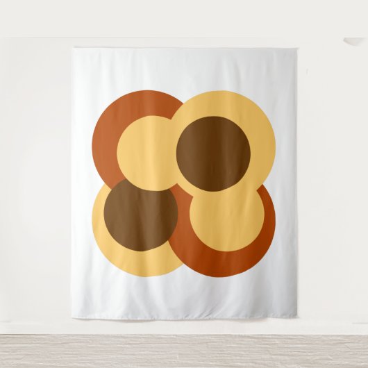 70s Abstract Geometric Circular Shapes Wandkleed (Voorkant)