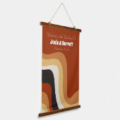 70s Abstract Verbrandend Oranje Vertrouwelijke On Hangend Wandkleed (Gebogen)