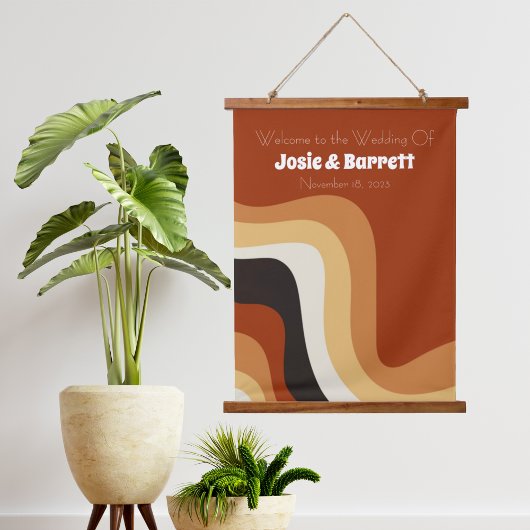 70s Abstract Verbrandend Oranje Vertrouwelijke On Hangend Wandkleed