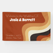 70s Abstract Verbrandend Oranje Vertrouwelijke On Spandoek (Horizontaal)