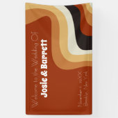 70s Abstract Verbrandend Oranje Vertrouwelijke On Spandoek (Verticaal)