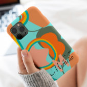 70s abstracte aangepaste monogram en naam van het Case-Mate iPhone case