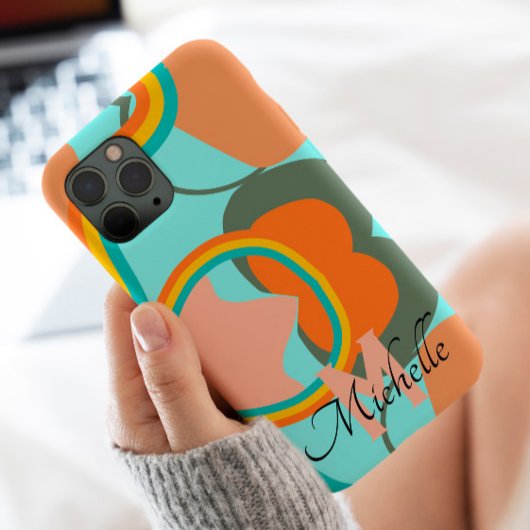 70s  abstracte aangepaste monogram en naam van het Case-Mate iPhone case