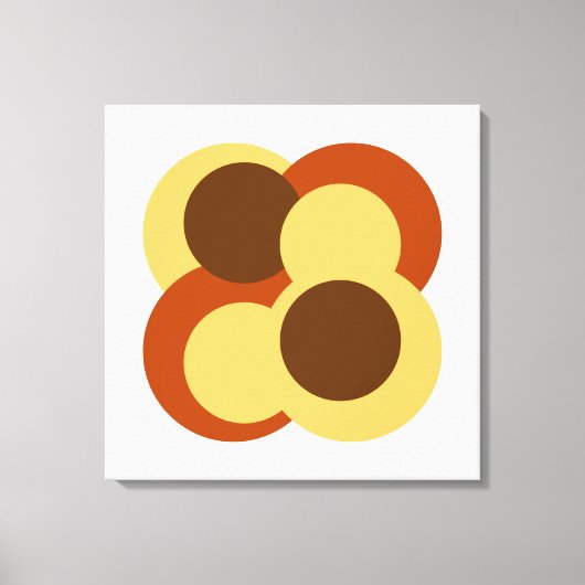 70s Abstracte Geometrische Cirkelvormen Canvas Afdruk (Voorkant)