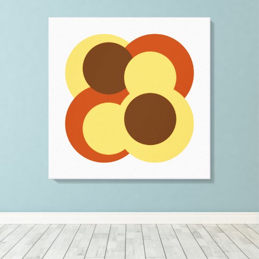 70s Abstracte Geometrische Cirkelvormen Canvas Afdruk (Insitu (Houten vloer))