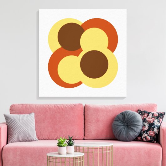 70s Abstracte Geometrische Cirkelvormen Canvas Afdruk (Insitu (Woonkamer))