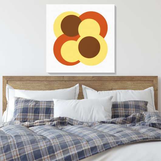 70s Abstracte Geometrische Cirkelvormen Canvas Afdruk (Insitu (Slaapkamer))