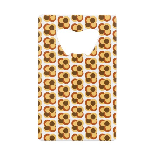 70s Abstracte Geometrische Cirkelvormen Creditkaart Flessenopener (Voorkant)