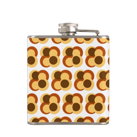 70s Abstracte Geometrische Cirkelvormen Heupfles (Achterkant)