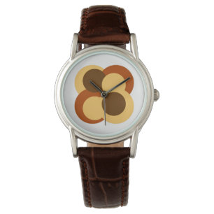 70s Abstracte Geometrische Cirkelvormen Horloge