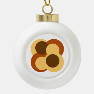 70s Abstracte Geometrische Cirkelvormen Keramische Bal Ornament