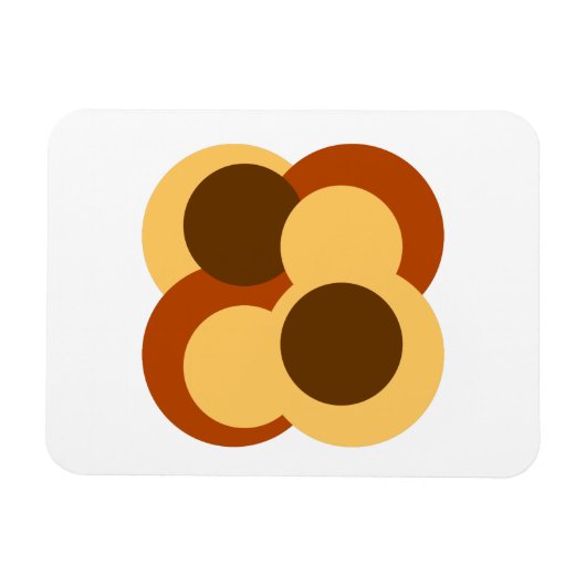 70s Abstracte Geometrische Cirkelvormen Magneet (Horizontaal)