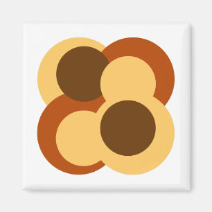 70s Abstracte Geometrische Cirkelvormen Magneet