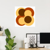 70s Abstracte Geometrische Cirkelvormen Poster (Thuiskantoor)