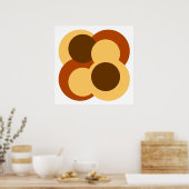 70s Abstracte Geometrische Cirkelvormen Poster (Keuken)