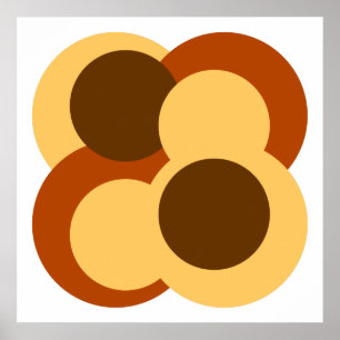 70s Abstracte Geometrische Cirkelvormen Poster