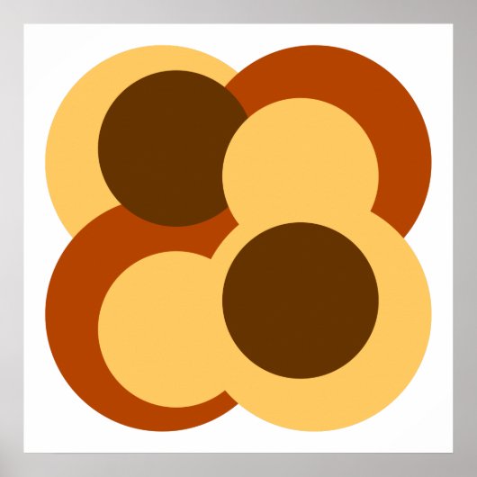 70s Abstracte Geometrische Cirkelvormen Poster (Voorkant)