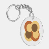 70s Abstracte Geometrische Cirkelvormen Sleutelhanger (Voorkant Links)