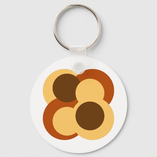 70s Abstracte Geometrische Cirkelvormen Sleutelhanger (Voorkant)