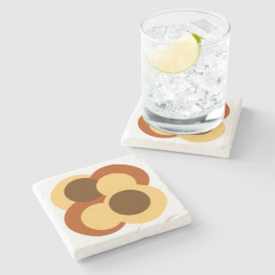 70s Abstracte Geometrische Cirkelvormen Stenen Onderzetter