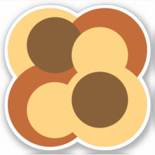 70s Abstracte Geometrische Cirkelvormen Sticker