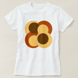 70s Abstracte Geometrische Cirkelvormen T-shirt