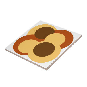 70s Abstracte Geometrische Cirkelvormen Tegeltje